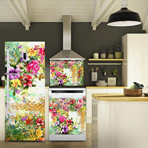 Tilki Dünyası Çiçek Bahçesi Buzdolabı, Bulaşık Makinesi Ve Ocak Arkası Yapışkanlı Folyo 0043