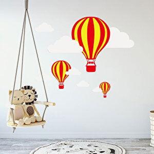 Tilki Dünyası Sarı Kırmızı Uçan Balonlar Taraftar Bebek Ve Çocuk Odası Sticker Tilki/74823