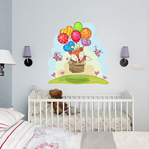 Tilki Dünyası Sevimli Tilki Ve Balonlar Konsept Çocuk Odası Duvar Sticker Tilki/74819