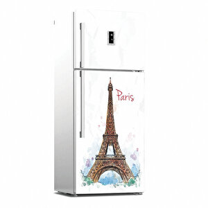 Tilki Dünyası Paris Desenli Buzdolabı Kapağı Kaplama Sticker 0141 Tilki/74802