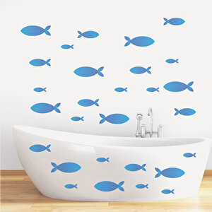 Tilki Dünyası Mavi Balıklar Duşakabin Ve Banyo Sticker Tilki/73973