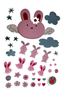 Tavşan Desenli Duvar Sticker