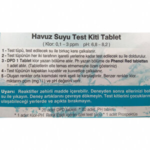Havuz Suyu Test Kiti Hap Tableti Sutest