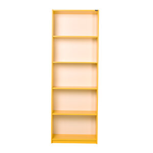 Modern 5 Raflı Kitaplık Sarı