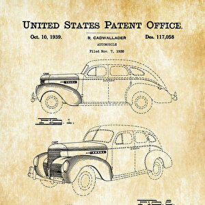 1938 Lasalle Automobile Patent Tablo Czg8p101