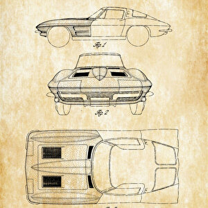 1968 Corvette Patent Tablo Czg8p107
