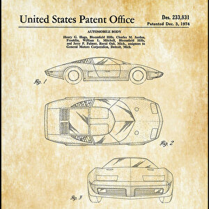 1974 Corvette Patent Tablo Czg8p108