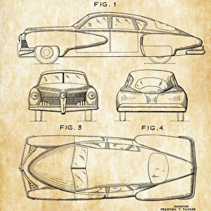 1949 T.tucker Automobile Patent Tablo 1 Czg8p115