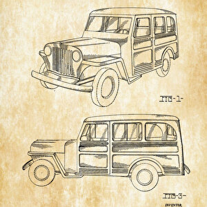 1948 Willys Jeep Station Wagon Patent Tablo Czg8p116