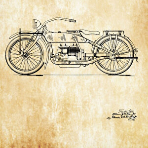 1919 Harley Davidson Design Patent Tablo Czg8p130