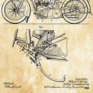 1928 Harley Davidson Patent Tablo Czg8p131