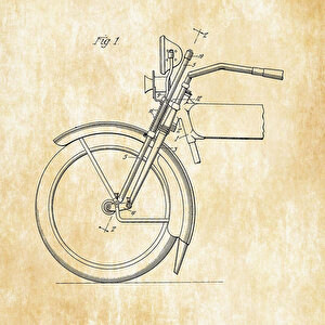 1925 Harley Davidson Shock Absorber Patent Tablo Czg8p133
