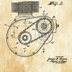 1943 Indian Motorcycle  Patent Tablo Czg8p134