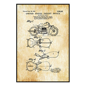 1943 Indian Motorcycle Saddle Patent Tablo Czg8p135