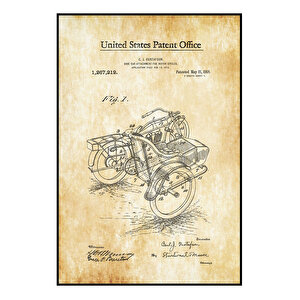 1918 Motorcycle Sidecar Patent Tablo Czg8p136