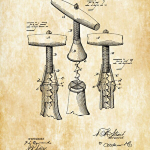 1883 Corkscrew Patent Tablo Czg8p146