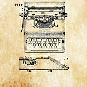 1971 Portable Typewriter Patent Tablo Czg8p149