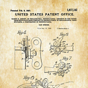1927 Can Opener Patent Tablo Czg8p157