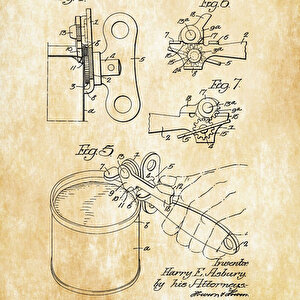 1927 Can Opener Patent Tablo Czg8p157
