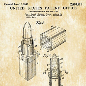 1952 Chanel Lipstick Case Patent Tablo Czg8p158