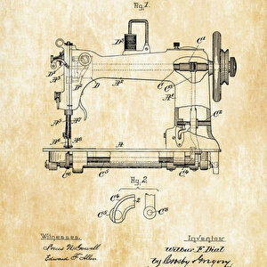 1892 Sewing Machine Patent Tablo Czg8p166