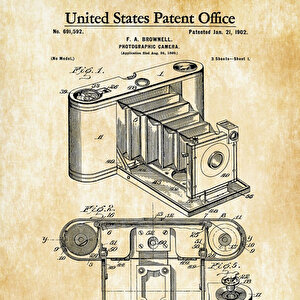 1902 Folding Photographic Camera Patent Tablo Czg8p168