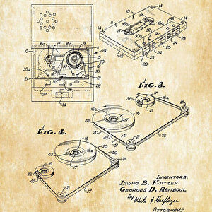 1969 Cassette Tape Patent Tablo Czg8p176
