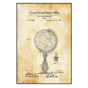 1888 World Globe Patent Tablo Czg8p177