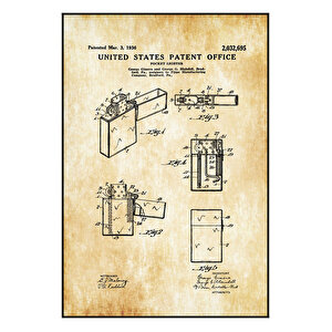 1936 Zippo Lighter Patent Tablo Czg8p179