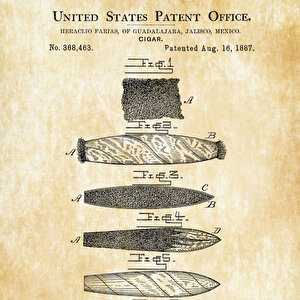 1887 Cigar Tobacco Patent Tablo Czg8p181