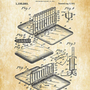 1916 Cigarette Case Patent Tablo Czg8p183