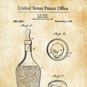 1909 Nursing Bottle Patent Tablo Czg8p186