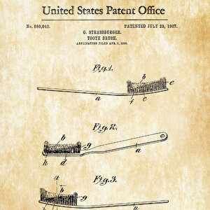 1907 Toothbrush Patent Tablo Czg8p192