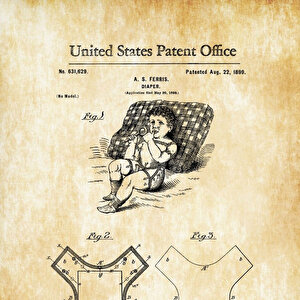 1899 Diaper Patent Tablo Czg8p194