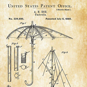 1880 Umbrella Patent Tablo Czg8p195