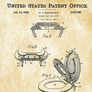 1936 Toilet Seat And Coner Patent Tablo Czg8p196