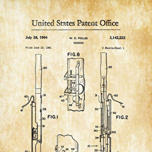 1964 Bassoon Patent Tablo Czg8p203