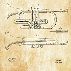 1866 Cornet And Other Wint Instrument Patent Tablo Czg8p204