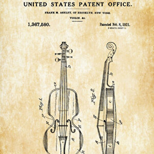 1921 Violin Patent Tablo Czg8p206
