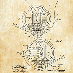 1914 French Horn Patent Tablo Czg8p207
