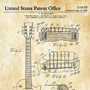 1955 Electric Guitar Patent Tablo Czg8p209