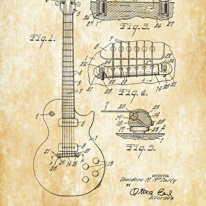 1955 Electric Guitar Patent Tablo Czg8p209