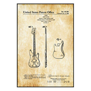 1960 Fender Bass Guitar Patent Tablo Czg8p210
