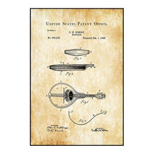 1898 Mandolin Patent Tablo. 6 Mm Mdf Üzeri Uv Baskı Czg8p216