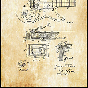 1956 Fender Guitar Tremolo Patent Tablo Czg8p218