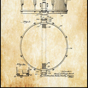 1939 Snare Drum Patent Tablo Czg8p223