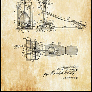 1951 Bass Drum Pedal Patent Tablo Czg8p224