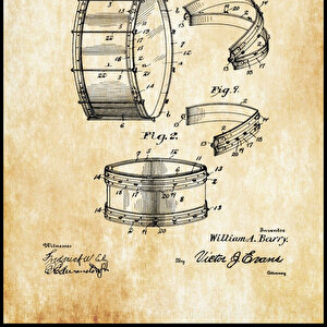 1917 Barry Collapsible Drum Patent Tablo Czg8p225