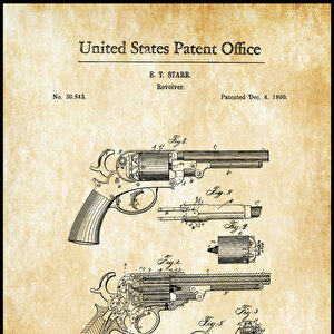 1860 Starr Revolver Patent Tablo Czg8p303