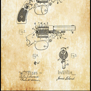 1885 Revolver Patent Tablo Czg8p304